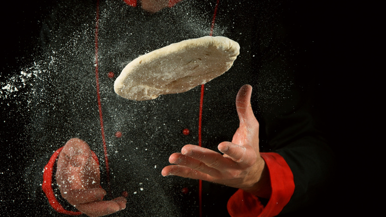 Chef Making Pizza Dough