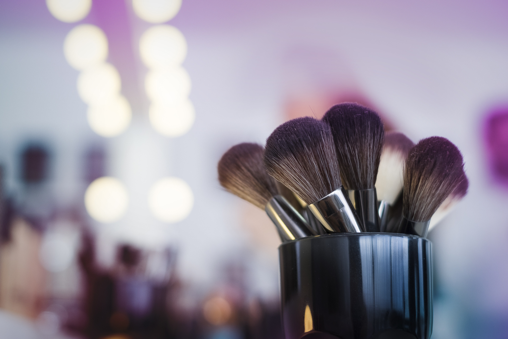 Make-up Brushes in a Beauty Salon